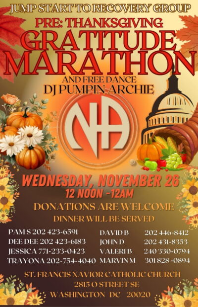 Jump Start to Recovery Presents:  Pre-Thanksgiving Gratitude Marathon!